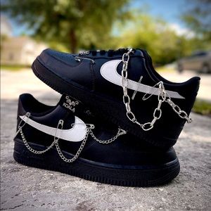 Nike Custom Air Force 1 Low Black NWT
